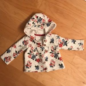 Adorable hooded button-down floral Jacket